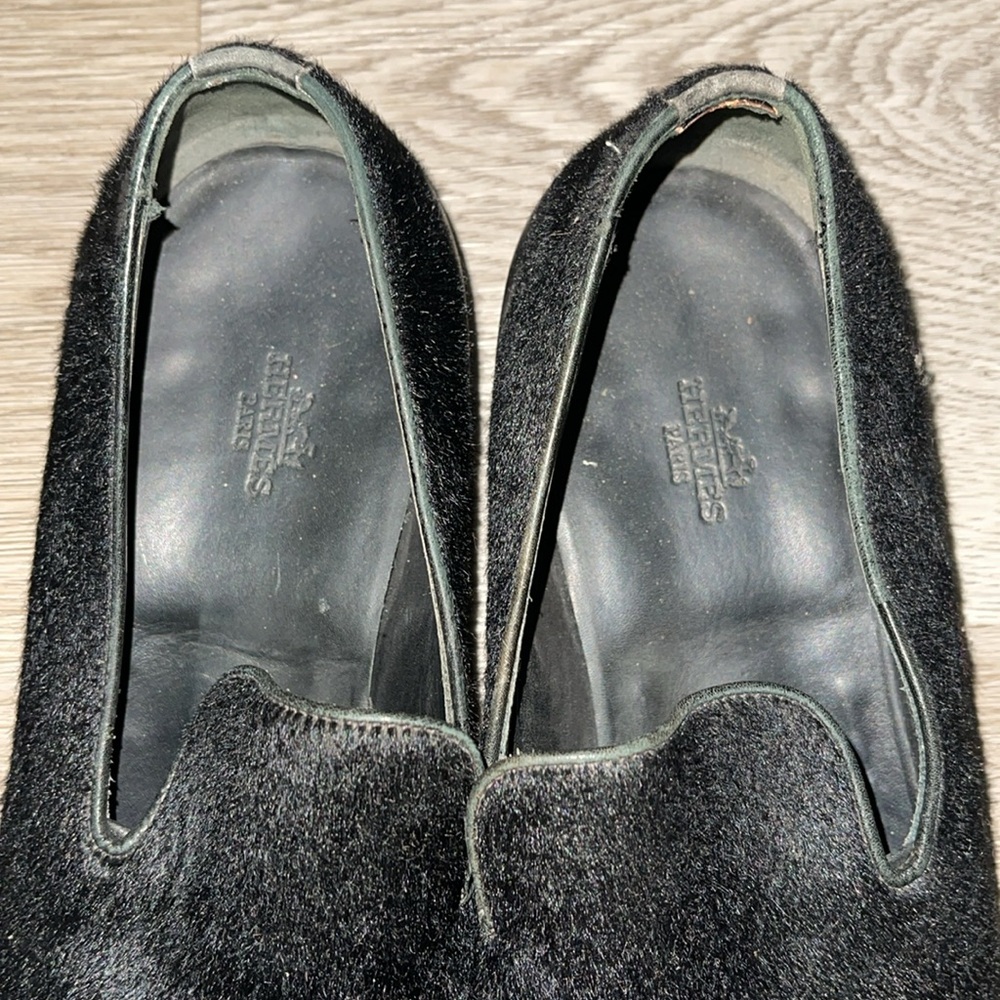 Hermes men’s black pony hair shoes 40 - Picture 6 of 14
